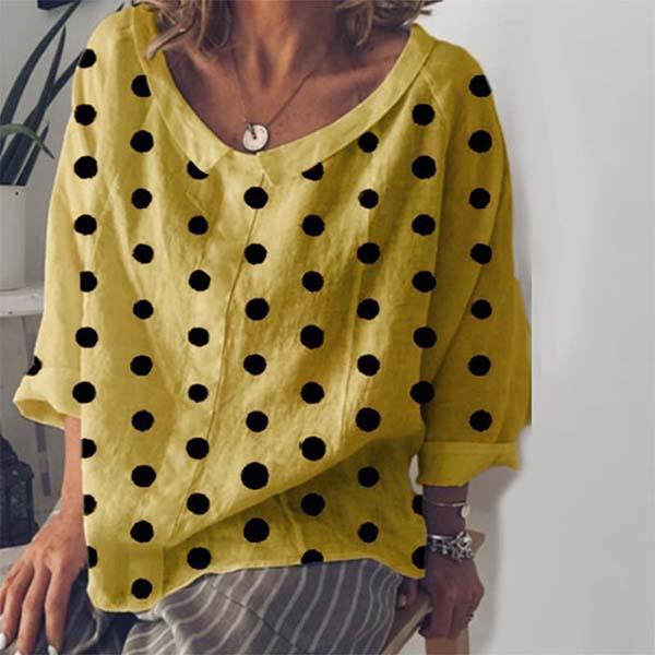 Plus Size Polka Dot Loose Blouse