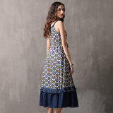New Drawstring Denim Skirt Vintage Printed Sling Large Skirt Dress
