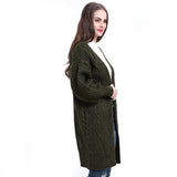 Latern Sleeve Casual Knitted Oversized Long Cardigans Sweater