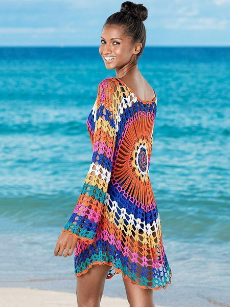 Crochetgo Colorful Knitting Cover-up Swimwear
