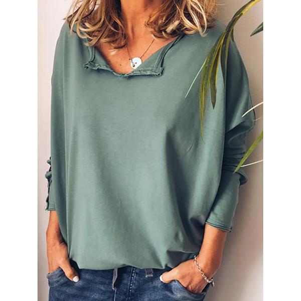 Fall Solid Color Loose Blouse