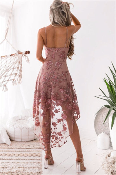 WanaDress Lace Embroidered Sling Irregular Dress