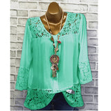 Women Summer New Stylish O-neck Solid  Long Sleeves Blouse
