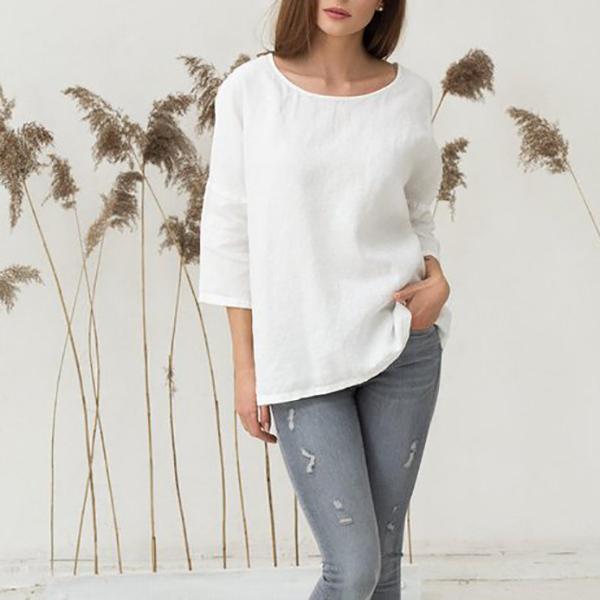 Simple Casual Half Sleeve Blouses