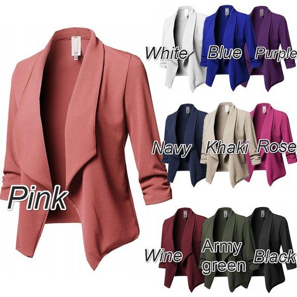 Many Colors Large Size Woman Plain Blazer