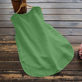 Simple Solid Color Sleeveless Blouse