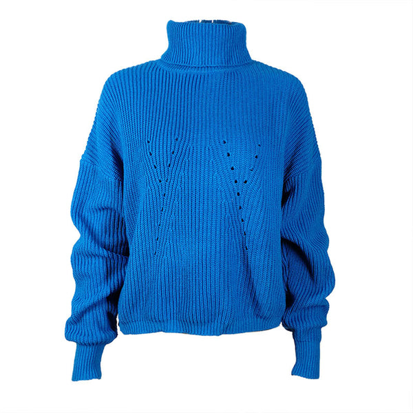 Women Turtleneck Long Sleeve Solid Sweater