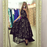 Fashion Style Sleeveless Lace Asymmetrical Maxi Dress 