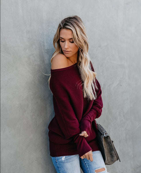 Women Fashion Knitted Long Sleeve Sweater