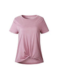 Fashion Round Neck Short Sleeves Irregular Crossed T-shirts