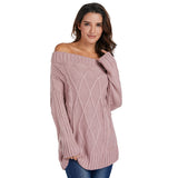 Women New Stylish Sexy Off Shoulder Pullover Sweater