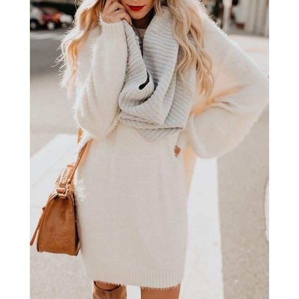 O Neck Women Winter Casual Long Sweater