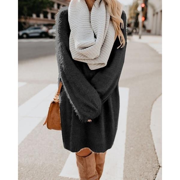 O Neck Women Winter Casual Long Sweater