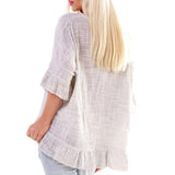 Casual Loose Solid Color Blouse