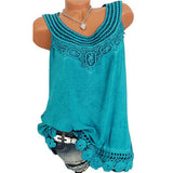 Lace Sleeveless Solid Color Vest