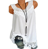 Lace Sleeveless Solid Color Vest