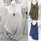 Lace Sleeveless Solid Color Vest