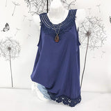 Lace Sleeveless Solid Color Vest