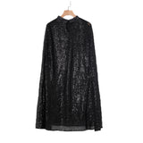 Women Sequined Cloak Sleeves Party Fashion Evening Dress