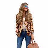 Turn Down Collar Leopard Printed Blazers Coat