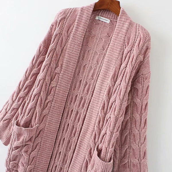 Vintage Long Sleeve Casual Knitted Cardigan Sweater