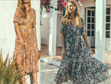 Summer Print Short Sleeve Chic Bohemia Dresses
