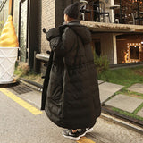 Winter New Fashion Loose Plus Casual Knee Thicker Hooded Down Jacket 