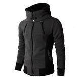 Zipper Men Jackets Autumn Winter Casual Fleece Coats Bomber Jacket Scarf Collar Fashion Hooded 