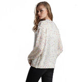 Round Neck Long-sleeved Dot Print Knitted Winter Sweater