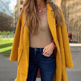 Women Winter Solid Loose Long Sleeve Coat