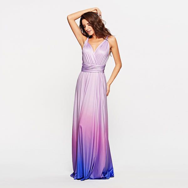 Sexy Lace Up Backless Elegant V Neck Party Maxi Dress