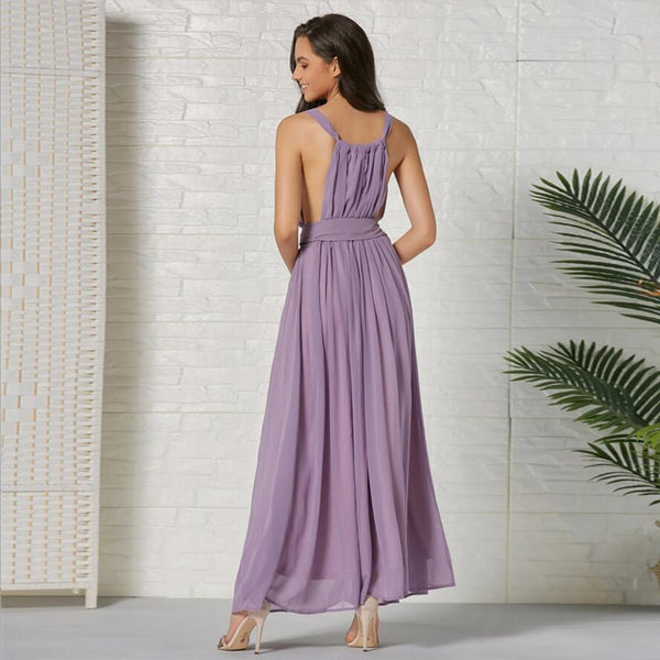 V-neck Elegant Bandage Evening Party Maxi Dress