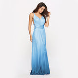Sexy Lace Up Backless Elegant V Neck Party Maxi Dress