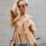 Women Off shoulder Backless Sexy Blouse