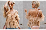 Women Off shoulder Backless Sexy Blouse