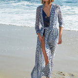 Women Sexy Print Leopard Swimsuit Cover Up