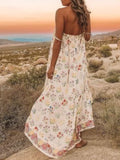Summer Women Sexy Print Vintage Maxi Dress