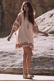 Women Oversized Embroidery  Long Sleeve Loose Gypsy Casual Bohemia Dresses