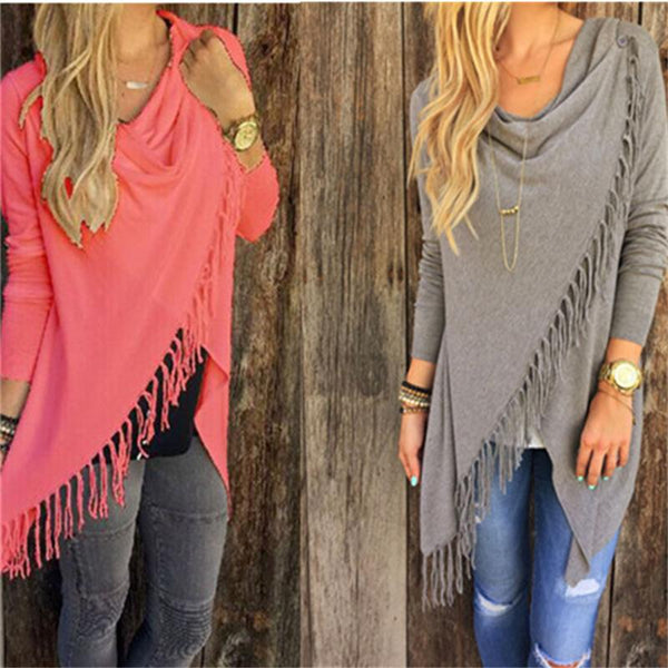 Women Fashion Candy Colors Tassel Pullovers Plus Size Women Knitted Sweater 