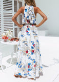 Women Fashion  Boho Floral  Sleeveless Maxi Dresses
