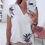 Summer Women V Neck Short Sleeve T Shirt