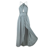 Summer Casual Sleeveless  Vintage High Waist Maxi Dress