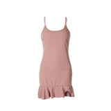 Women Summer Print Sleeveless Backless Straight Slim Short Mini Dresses