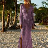 Loose Cotton Solid Swimwear Cover Up