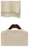 Irregular O-Neck Knitted Pullovers Midi Long Thick Sweaters