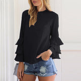 Women Casual Plus size Flare Sleeve Blouse
