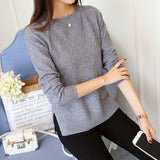 new sweater women's  long sleeved Pullover  loose knit short shirt coat blouse