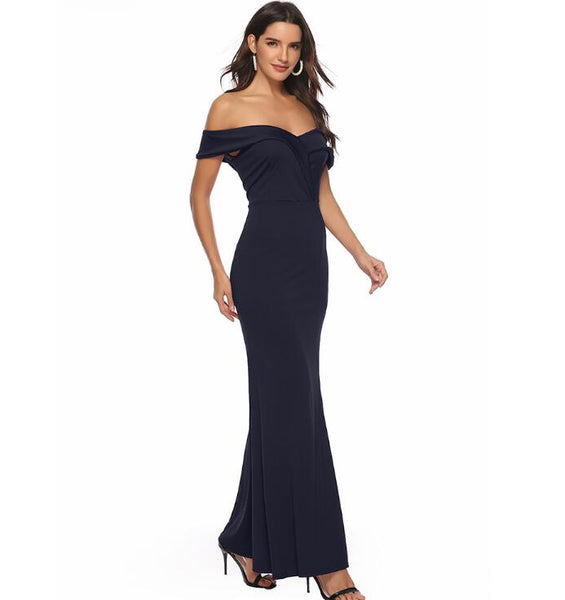Evening Party Sexy Off the Shoulder Split Sheath Bodycon Dress