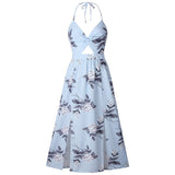Summer Casual Sleeveless  Vintage High Waist Maxi Dress