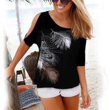 Women Summer Short Batwing Sleeve T shirt